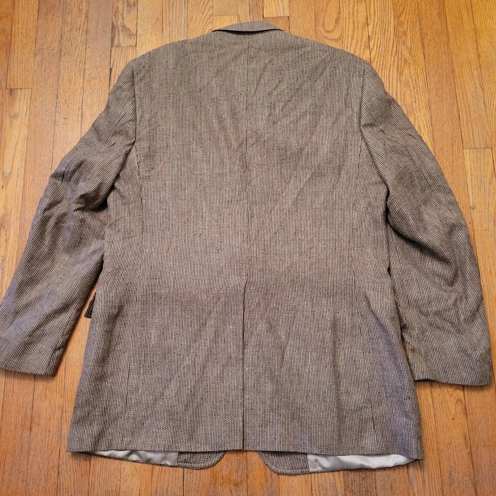 Jos A Bank 50R Silk Blazer Tan Brown Textured Hopsack 2 Button Sport Coat Jacket